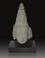Picture of GREY STONE SCULPTURE OF VISHNU