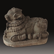 Picture of STONE SCULPTURE OF SITTING NANDI (BULL)