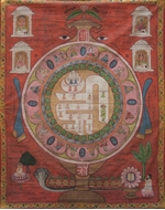 Picture of PAINTING ON CLOTH OF ‘OM YANTRA’ WITH JINAS
