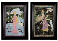 Picture of LAKSHMI & SARASWATI by Saji Tileworks of Nagoya Yamadachou