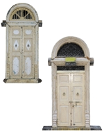 Picture of PAIR OF TEAKWOOD (PAINTED & STAINED) DOUBLE DOOR