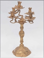 Picture of An impressive 18 carat European silver and gold gilted candelabrum