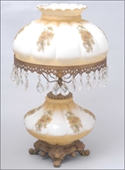 Picture of An Edwardian white glass and painted table-lamp (lot 23)