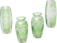 Picture of A pair of Venetian green cut glass vases (lot 25)