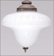 Picture of A large milky white American glass hanging light (lot 29)