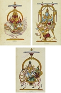 Picture of EUG'NE BURNOUF (1801 - 1852): Brahma, Vishnu & Shiva-Parvati