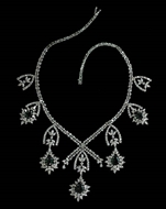 Picture of An impressive Star pattern Diamonds and Emeralds Necklace