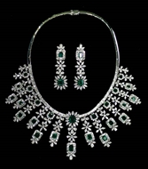 Picture of An attractive Edwardian pattern Diamonds and Emeralds Necklace set