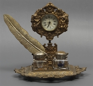 Picture of An American bronze gilded inkwell 