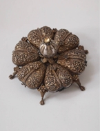 Picture of A very fine and intricately carved Rajasthani Silver and heavily gilded ceremonial Supari Box