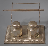 Picture of An Indian inkstand with double fluted inkwells