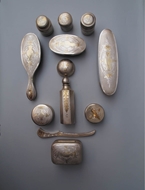 Picture of A fine twelve piece English Silver Dressing Table Set