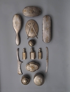 Picture of A fine fourteen piece English Silver Dressing Table Set