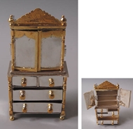 Picture of A very fine Indian Silver Miniature Chest-on-Chest Almirah