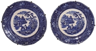 Picture of A pair of blue and white plates