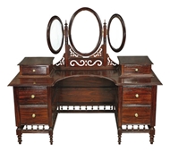Picture of An Anglo-Indian Rosewood Hinged Three Oval Mirrored Dresser