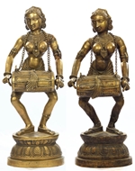 Picture of A very fine pair of Kutch (Gujarat) Brass Celestial Musicians