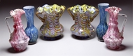 Picture of Three pairs of late 19th century American multicoloured glass  vases
