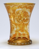 Picture of A Bohemian amber glass beaker / tumbler