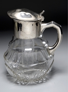 Picture of A large Continental heavy cut glass jug