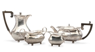 Picture of A matched silver four-piece tea service