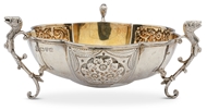 Picture of A small lobed bowl with three mythical beast handles