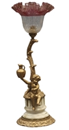 Picture of A Continental gold painted metal cast  table lamp