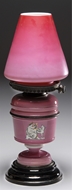 Picture of A pink double-layered glass oil lamp