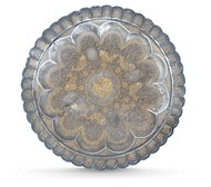 Picture of A gold plated Indian silver plate