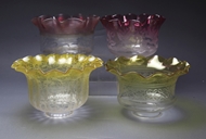 Picture of A collection of four Venetian intricately etched  gallery shades