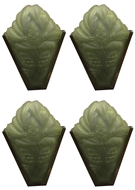 Picture of A set of four green art nouveau (Sabino) frosted wall light