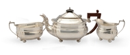 Picture of A silver three piece tea set