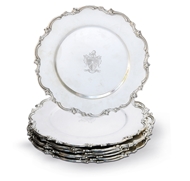 Picture of A set of six Hallmark sterling silver dinner plates