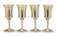 Picture of A set of four silver goblets