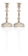 Picture of A pair of silver 18th century style candlesticks