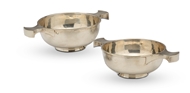 Picture of A pair of silver dishes with petalled borders