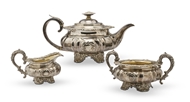 Picture of A George IV silver matched three-piece tea set