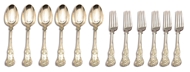 Picture of A late Victorian silver King’s pattern flatware service for six place settings