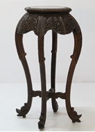 Picture of A ROSEWOOD CARVED STAND ON CARVED CABRIOLE LEGS