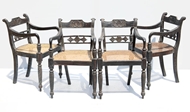 Picture of A SET OF FOUR REGENCY EBONY CHAIRS WITH BAR BACKS