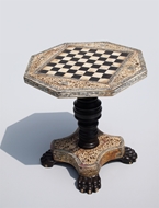 Picture of A SOUTH-INDIAN ROSEWOOD MINIATURE CHESS TABLE