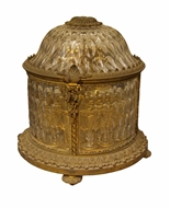 Picture of A FINE FRENCH GILT BRONZE MOUNTED CIRCULAR GLASS LIQUEUR SET