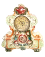 Picture of A PAINTED PORCELAIN ROCOCO STYLE CLOCK