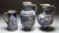 Picture of A GROUP OF THREE BERLIN GLAZED POTTERY JUGS