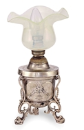 Picture of SILVER TABLE LAMP WITH OPALINE GLASS SHADE