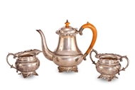 Picture of A MATCHED THREE PIECE SILVER TEA SERVICE