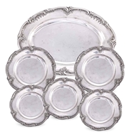 Picture of AN IMPRESSIVE SET OF SIX BERLIN SILVER SERVING DISHES (1768 - 1823)