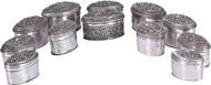 Picture of A COLLECTION OF TWELVE BURMESE SILVER OVAL BOXES