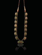 Picture of AN ATTRACTIVE RUBY AND GREEN ENAMEL MADALIA (NECKLACE)