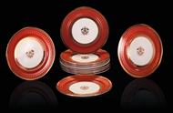 Picture of A SET OF TWELVE MONOGRAMMED SANDWICH / FRUIT PLATES